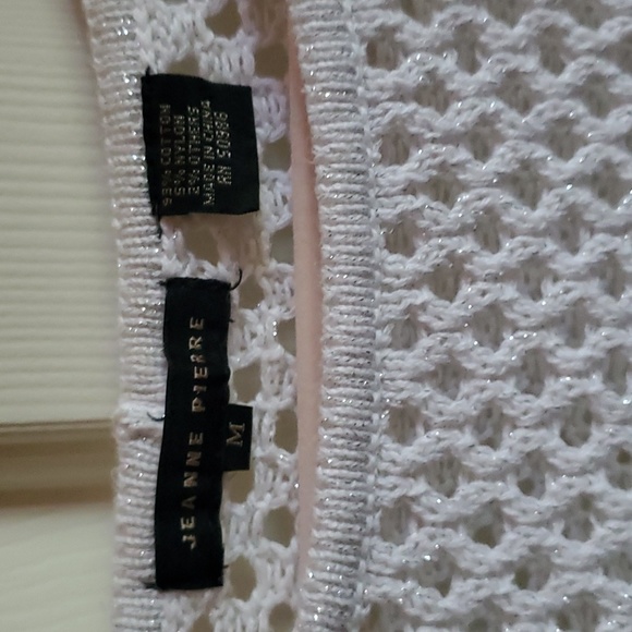 White with silver sparkles cover up shirt - Picture 2 of 3